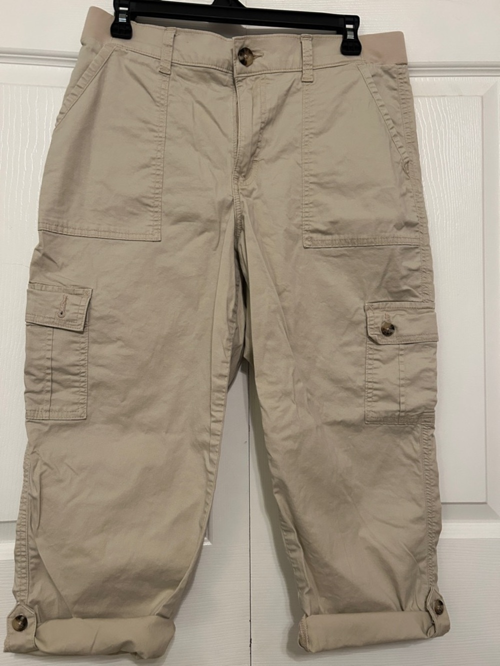 Lee Womens Beige Cargo Capris Pants
